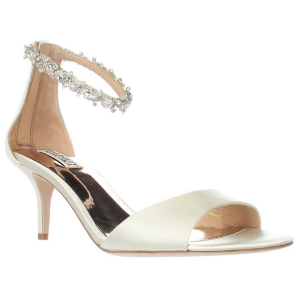Badgley Mischka Geranium Ankle Strap Dress Sandals in Ivory - Size 8.5